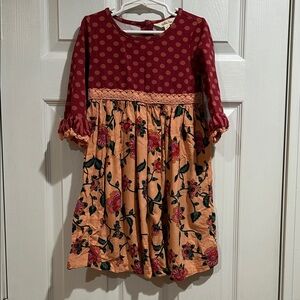 Matilda Jane Red and Peach Floral Dress